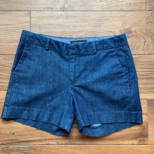 Banana Republic Factory | Mid Rise Chambray Bermuda Jean Shorts | Dark Wash 0S